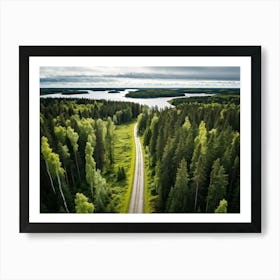 An Aerial View Capturing The Blinding Beauty Of A Life Filled Forest In Sweden Sprawling Spruce And (1) Art Print