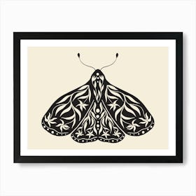 Folk Art Moth 01 - Ink Art Print