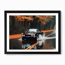 Luxury car in a Rainy Day Art Print