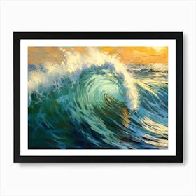 Ocean Wave At Sunset 2 Art Print