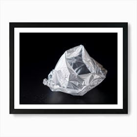 Crumpled Plastic Wrapper Casting Faint Shadows On A Clean Pitch Black Background Macro Perspective 2 Poster