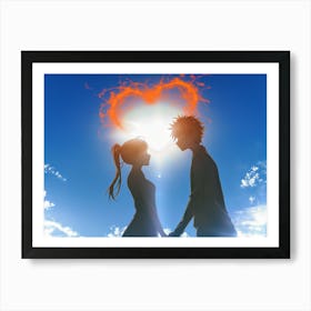 Anime Couple Holding Hands Art Print