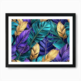 Tropical Leaves Seamless Pattern 3 Art Print