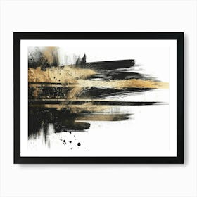 Abstract Black And Gold Painting 70 Art Print