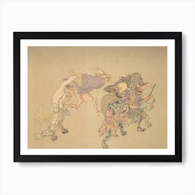 Night Parade of A Hundred Demons Kawanabe Kyosai Vintage Japanese Woodblock Print Yokai 18 Art Print