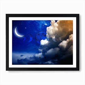 Moon And Stars - Mystic Moon poster #5 Art Print