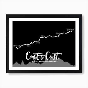 Coast To Coast Whitehaven To Sunderland With Elevation Profile | Long Distance Path Print Art Print