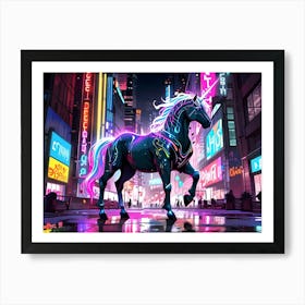 Neon Unicorn Art Print