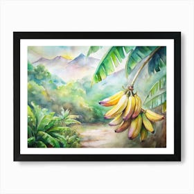 6 Ripe Bananas In A Tropical Orchard (1) Art Print