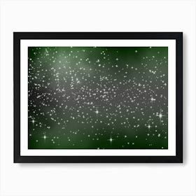 Mint Tone Shining Star Background Art Print