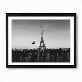 Eiffel Tower in black and white Art print Art Print