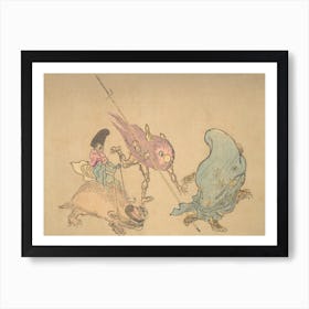 Night Parade of A Hundred Demons Kawanabe Kyosai Vintage Japanese Woodblock Print Yokai 10 Art Print