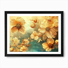 Golden Flowers Art Print