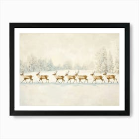 Reindeer In The Snow Art Print