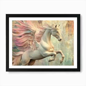 White Horse With Wings Art Print