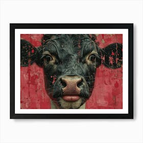 Absurd Bestiary: From Minimalism to Political Satire. Cow'S Face Art Print