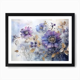 Vintage Moody Flowers 13 Art Print