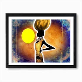 Tribal African Art Illustration In Painting Style 155 Art Print