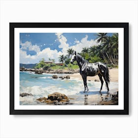A Horse Oil Painting In Anse Cocos, Seychelles, Landscape 4 Art Print