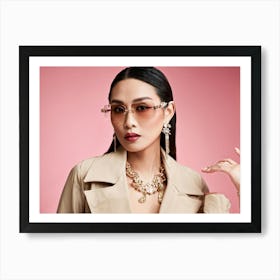 Portrait Of An Elegant Asian Woman With A Preference For Thai Or Japanese Luxury Lifestyles Adorned (5) Art Print