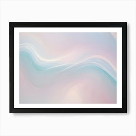 Abstract Background With Flowing, Wavy Lines In Soft Pastel Colors, Creating A Sense Of Movement And Fluidity Art Print