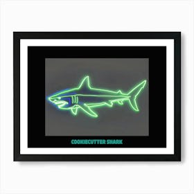 Neon Green Cookiecutter Shark Poster Art Print
