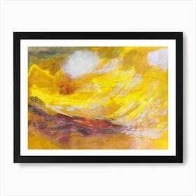 Golden Desert Landscape Abstract Art Print