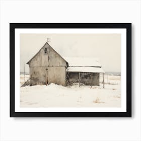 Rustic Muted Winter Farmhouse Art Print