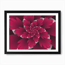 3d Pink Leaf Blooms Poster