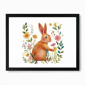 Little Floral Rabbit 1 Art Print