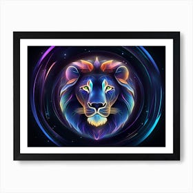 Neon Lion 2 Art Print