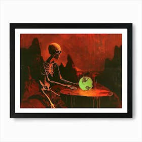 Consolidation, painting style, skeleton, earth Art Print