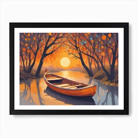 Sunset On The River 1 Art Print