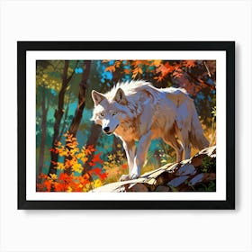 Wolf In The Woods 8 Art Print