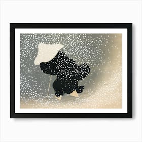 Black Cat In The Snow Art Print