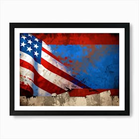 Grunge American Flag Art Print