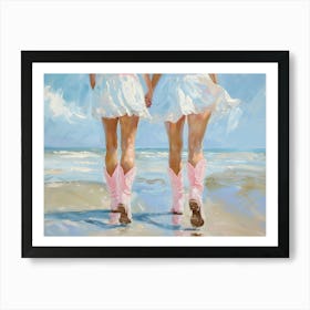 Coastal Cowgirl Beach Boots Art Print