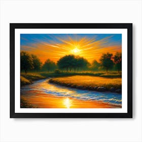 Sunset River 2 Art Print