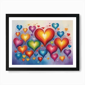 Hearts Of Love Art Print