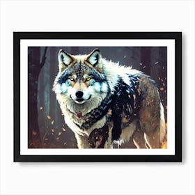 Wolf In The Forest 4 Art Print