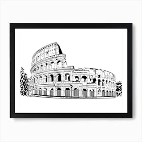 Colosseum Rome Line Art Art Print