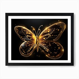 Golden Butterfly 91 Art Print