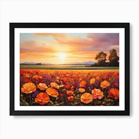 Poppies At Sunset 1 Art Print