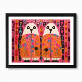 Harp Seal 1 Folk Style Animal Illustration Art Print