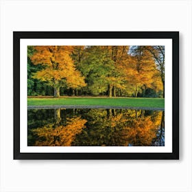 Serene Autumn Reflections 38 Art Print