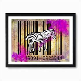 Funny Barcode Animals Art Illustration In Painting Style 036 Art Print