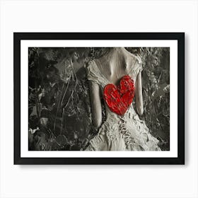 Wedding Daze - Wedding Dress Heart Art Print