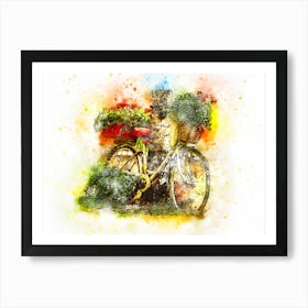 Bicycle With Flowers 2 Art Print