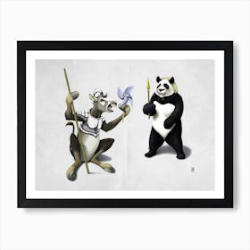Donkey Xote and Sancho Panda (Wordless) Art Print