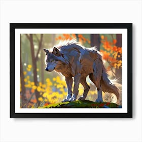 Wolf In The Woods 10 Art Print